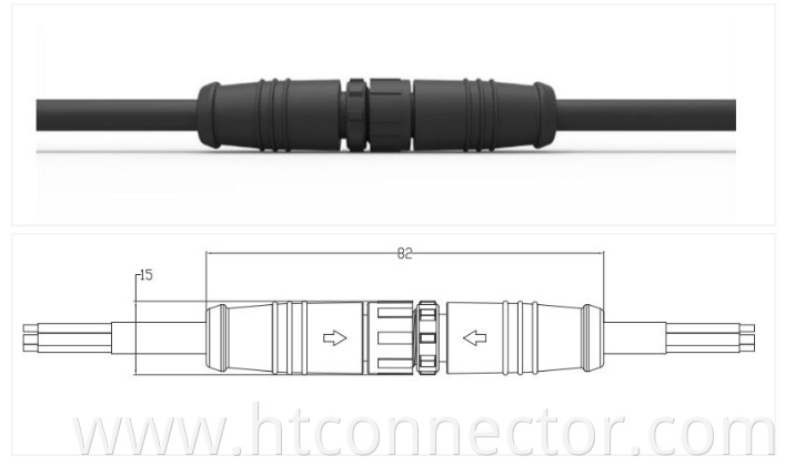 Waterproof connector with nylon rubber nut